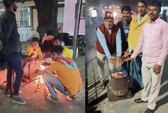 ठंड को देखते हुए नगर निगम द्वारा सार्वजनिक स्थानों में अलाव जलाने की व्यवस्था ठंड को देखते हुए नगर निगम द्वारा सार्वजनिक स्थानों में अलाव जलाने की व्यवस्था