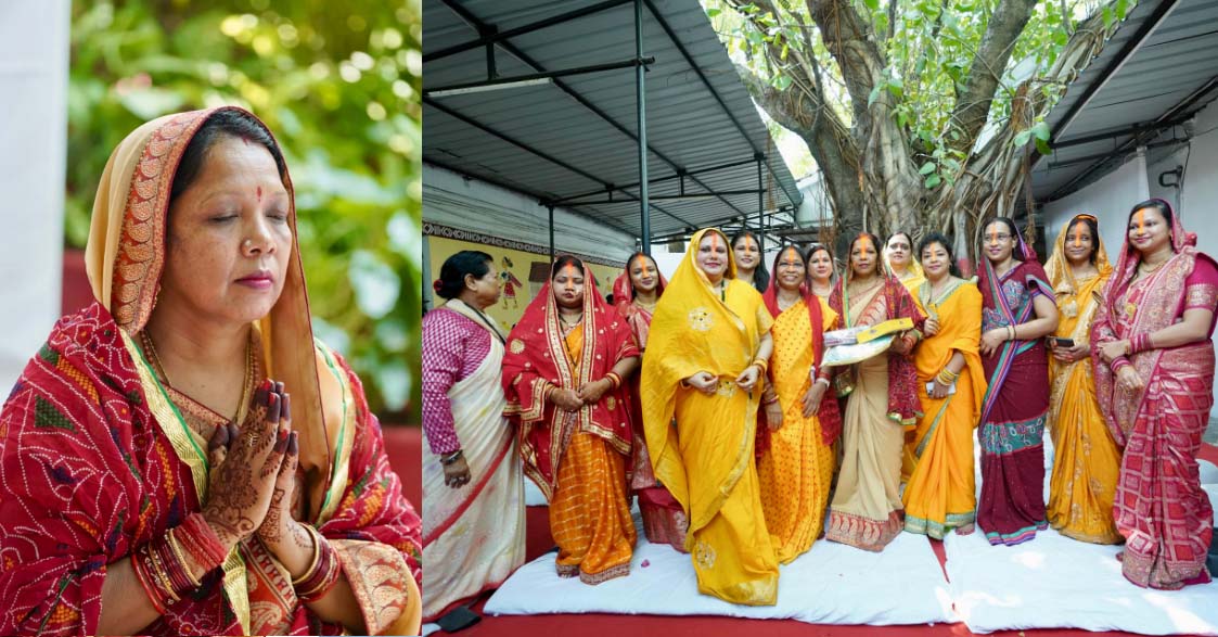 वट सावित्री पर्व पर मुख्यमंत्री निवास में सुहागन महिलाओं ने की वटवृक्ष की पूजा-अर्चना वट सावित्री पर्व पर मुख्यमंत्री निवास में सुहागन महिलाओं ने की वटवृक्ष की पूजा-अर्चना