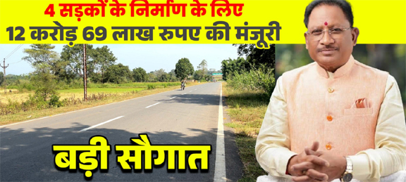 मुख्यमंत्री की बड़ी सौगात: जशपुर की 4 प्रमुख सड़कों के लिए 12.69 करोड़ रू. मंजूर, क्षेत्रवासियों ने जताया आभार मुख्यमंत्री की बड़ी सौगात: जशपुर की 4 प्रमुख सड़कों के लिए 12.69 करोड़ रू. मंजूर, क्षेत्रवासियों ने जताया आभार
