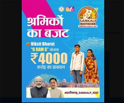 Viksit Bharat "G RAM G" योजना के लिए ₹4000 करोड़ का प्रावधान Viksit Bharat "G RAM G" योजना के लिए ₹4000 करोड़ का प्रावधान