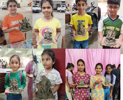 100 से अधिक बच्चों ने बनाए मिट्टी के गणेश... पर्यावरण संरक्षण का दिया संदेश 100 से अधिक बच्चों ने बनाए मिट्टी के गणेश... पर्यावरण संरक्षण का दिया संदेश
