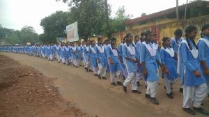 सेजेस स्कूल कुसुमकसा में छात्र-छात्राओं द्वारा मतदान जागरूकता रैली निकाली गई