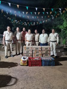 आबकारी विभाग द्वारा बड़ी मात्रा में जप्त की गई मध्यप्रदेश निर्मित शराब