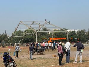 मुख्यमंत्री के शपथ ग्रहण समारोह की तैयारियाँ जोरो पर मुख्यमंत्री के शपथ ग्रहण समारोह की तैयारियाँ जोरो पर