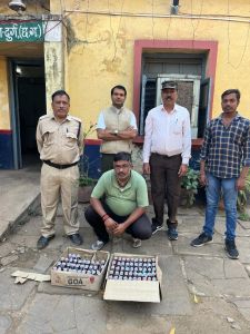 आबकारी विभाग द्वारा जप्त की गई मध्यप्रदेश निर्मित शराब