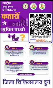 दुर्ग जिला अस्पताल में आभा एप का शुभारंभ दुर्ग जिला अस्पताल में आभा एप का शुभारंभ