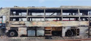  जगदलपुर से रायपुर आ रही बस में आग 