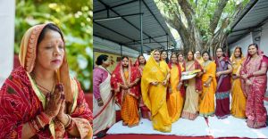 वट सावित्री पर्व पर मुख्यमंत्री निवास में सुहागन महिलाओं ने की वटवृक्ष की पूजा-अर्चना वट सावित्री पर्व पर मुख्यमंत्री निवास में सुहागन महिलाओं ने की वटवृक्ष की पूजा-अर्चना