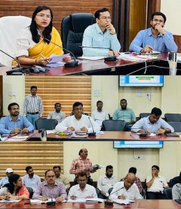 कलेक्टर सुश्री चौधरी ने नगरीय निकायों के अधिकारियों की ली समीक्षा बैठक कलेक्टर सुश्री चौधरी ने नगरीय निकायों के अधिकारियों की ली समीक्षा बैठक