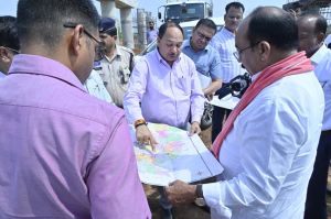  उप मुख्यमंत्री  अरुण साव ने रायपुर-विशाखापट्टनम एक्सप्रेस-वे के कार्यों का किया औचक निरीक्षण