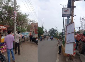 टीम प्रहरी निगम नगर निवेश ने जोन 10 क्षेत्र के भिन्न मुख्य मार्गो में अवैध बैनर पोस्टर हटाये