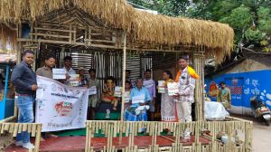 श्रीगणेश पंडाल में सफाई अभियान चलाकर आमजनों को दिया सकारात्मक स्वच्छता सन्देश