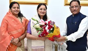 मुख्यमंत्री साय से केंद्रीय मंत्री अन्नपूर्णा देवी ने की सौजन्य भेंट