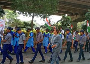  यूनिटी मार्च में स्काउट-गाइड रोवर रेंजर्स की रही सक्रिय सहभागिता