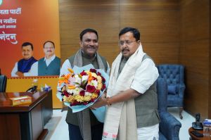 भाजपा राष्ट्रीय कार्यकारी अध्यक्ष नितिन नबीन से भेंट कर डॉ. राज ने शुभकामनाएँ दी