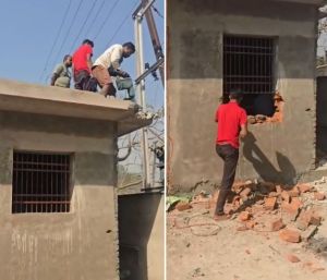 निगम ने हीरापुर में व्यवसायिक गोडाउन में किये गये अतिरिक्त अवैध निर्माण को  तोड़ा 