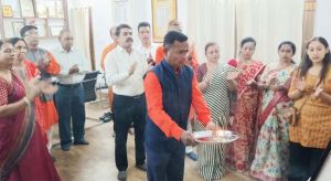  जय भवानी- जय शिवाजी&rsquo; के नारों से गूंजा महाराष्ट्र मंडल