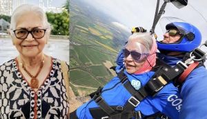 नीला ने 79 वर्ष की आयु में की 10 हजार फीट की ऊंचाई से स्काई डाइविंग