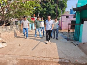  आयुक्त ने वार्ड 30 प्रगति नगर में चल रहे कार्यो का किया निरीक्षण