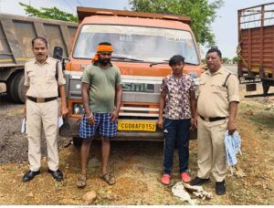 अवैध गिट्टी परिवहन मामले में दो वाहन जब्त