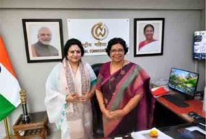  राष्ट्रीय महिला आयोग की अध्यक्ष  विजया रहाटकर से राज्य महिला आयोग की अध्यक्ष डॉ. ममता साहू ने की सौजन्य भेंट