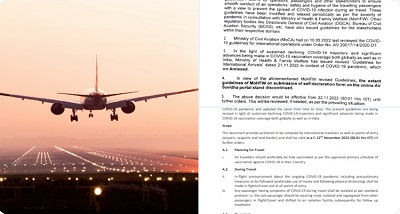 स्वास्थ्य और परिवार कल्याण मंत्रालय ने बाहर से आने वाली अंतर्राष्ट्रीय उड़ानों के लिए एयर सुविधा फॉर्म की अनिवार्यता हटा दी स्वास्थ्य और परिवार कल्याण मंत्रालय ने बाहर से आने वाली अंतर्राष्ट्रीय उड़ानों के लिए एयर सुविधा फॉर्म की अनिवार्यता हटा दी