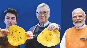 बिल गेट्स ने रोटी बनाने में हाथ आजमाया, प्रधानमंत्री मोदी ने की तारीफ बिल गेट्स ने रोटी बनाने में हाथ आजमाया, प्रधानमंत्री मोदी ने की तारीफ