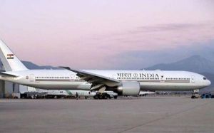   वीवीआईपी की यात्रा के लिए विशेष रूप से निर्मित बी 777 विमान  भारत पहुंचा