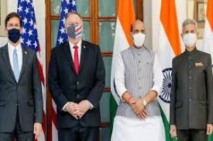  भारत और अमरीका ने ऐतिहासिक बुनियादी आदान-प्रदान और सहयोग समझौते पर हस्ताक्षर किए