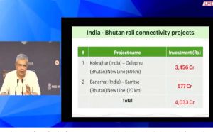 भूटान को मिलेगा भारतीय रेलवे से सीधा जुड़ाव, दो नई रेल संपर्क परियोजनाओं को हरी झंडी भूटान को मिलेगा भारतीय रेलवे से सीधा जुड़ाव, दो नई रेल संपर्क परियोजनाओं को हरी झंडी