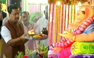 गणेश चतुर्थी पर नितिन नवीन ने भाजपा मुख्यालय में पूजा-अर्चना की