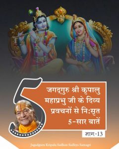  जगदगुरु श्री कृपालु जी महाराज के श्रीमुख से निःसृत प्रवचनों से 5-सार बातें (भाग - 13)