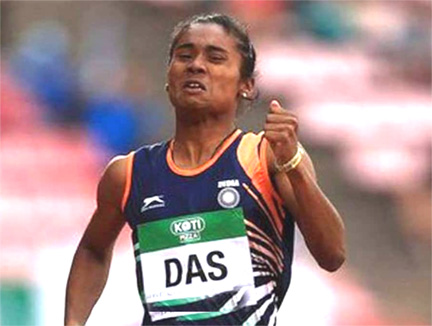 हिमा ने 200 मीटर स्पर्धा का स्वर्ण पदक जीता हिमा ने 200 मीटर स्पर्धा का स्वर्ण पदक जीता