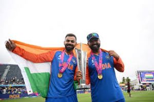 तेरी जीत मेरी जीत, तेरी हार मेरी हार , ऐसा अपना प्यार : जीत में, संन्यास में भी एक साथ रोहित . विराट